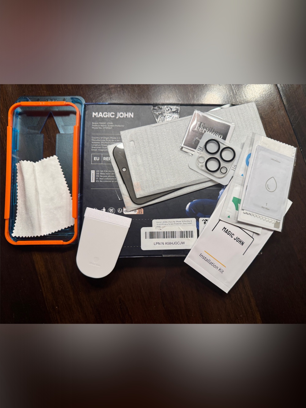 3/$30! 🛍️ Phone Screen Protector Kit with Orange-Trim Installation Frame